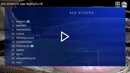 ไฮไลท์ยูฟ่าแชมเปี้ยนส์ลีก AEK เอเธนส์ 0-2 อาแจ๊กซ์